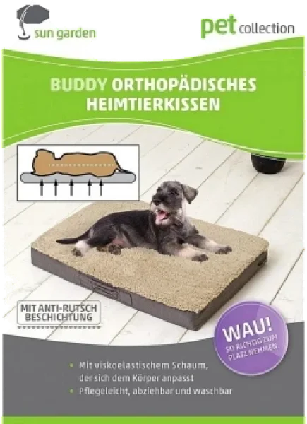 Sun Garden Buddy Orthopedisch Hondenkussen 72x50x8cm Lichtgrijs/Gemeleerd foto 3